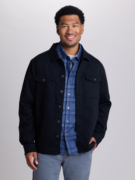 View Lounge Twill Shirt Jacket L Black