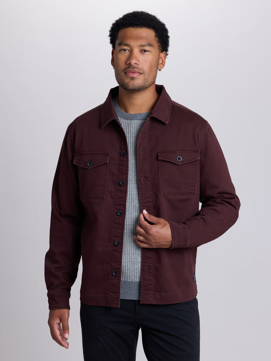 View Lounge Twill Shirt Jacket L Dark Oxblood