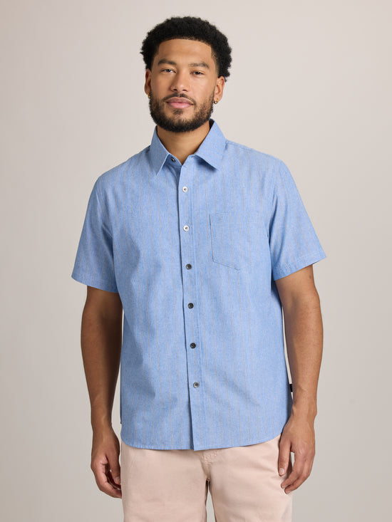 View Augustine Chambray Short Sleeve Shirt S Whale