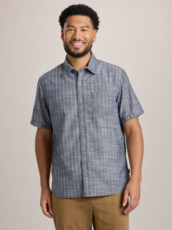 View Rio Chambray Short Sleeve Shirt S Indigo