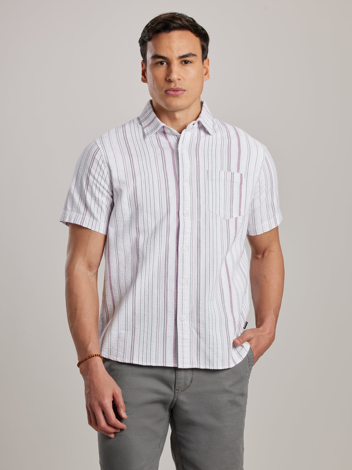 Valencia Seersucker Button-Up Shirt view7