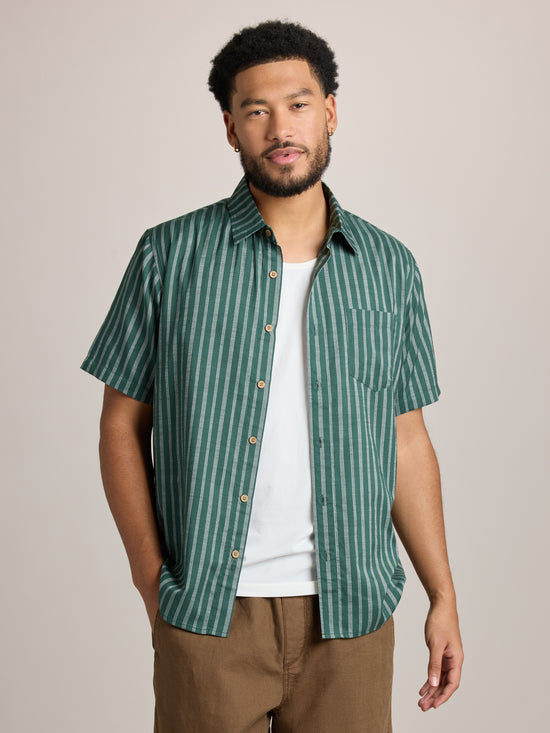View Venice Lightweight Short Sleeve Shirt L Eucalyptus