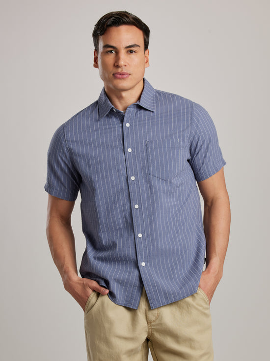 View Juptier Lightweight Seersucker Shirt S Lt Harbor
