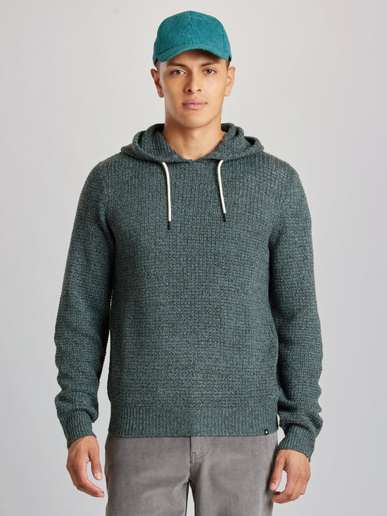 View Milo Marled Thermal Hoodie M Dark Spruce