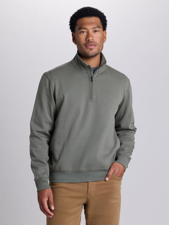 View Palmer Scuba Mock Neck Pullover S Dusty Olive