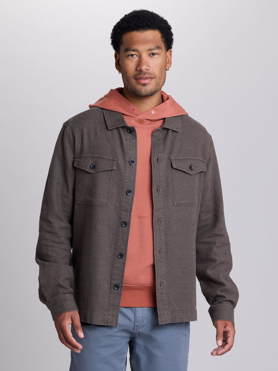 View Charleston Linen Shirt Jacket S Carob