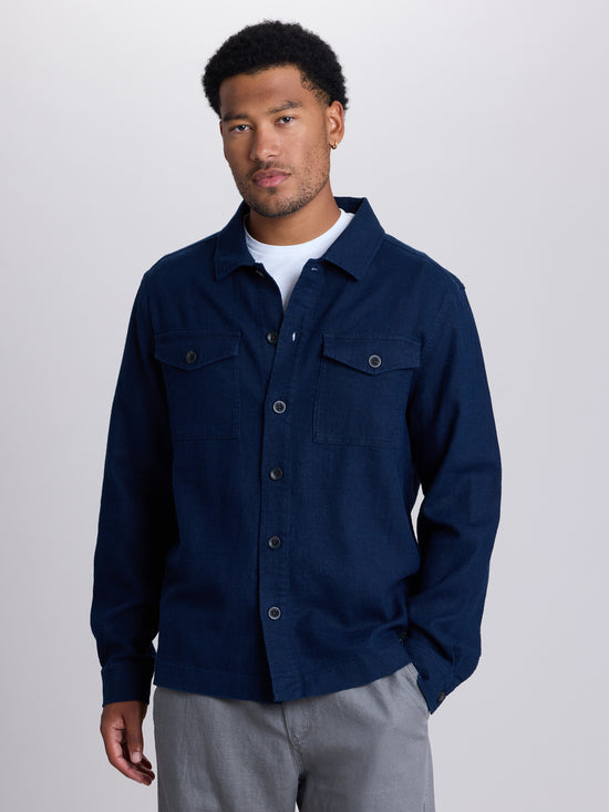 View Charleston Linen Shirt Jacket S Midnight