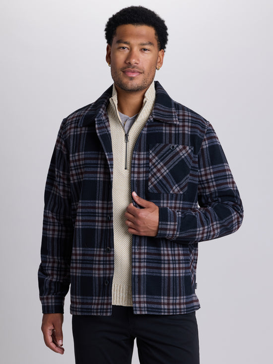 View Blanket Flannel Shirt Jacket L Deep Space
